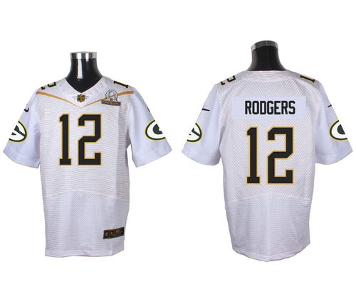 Nike Packers #12 Aaron Rodgers White 2016 Pro Bowl Men's Stitched NFL Elite Jersey - Click Image to Close
